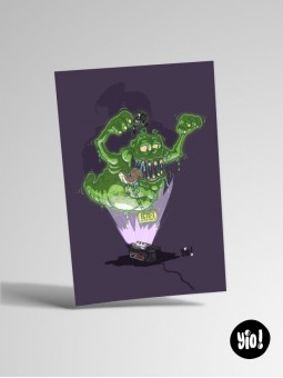 Illustration Slimer Ghostbusters, carte 10x15 sans cadre