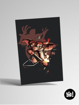 Illustration Gizmo Rambo Gremlins, carte 10x15 sans cadre