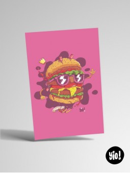 Illustration burger cartoon déjanté (sans cadre)