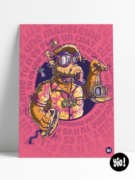 Poster humoristique ALF sans cadre – Illustration pop culture nostalgique Poster humoristique ALF sans cadre – Illustration pop culture nostalgique