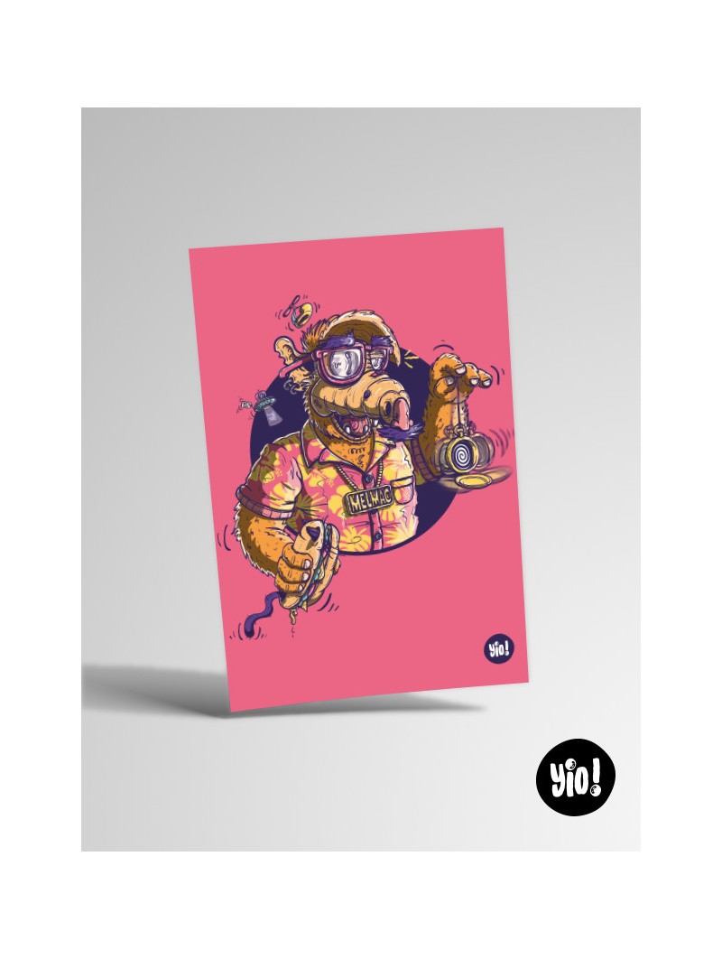Carte ALF 10x15 cm sans cadre – Illustration drôle et nostalgique