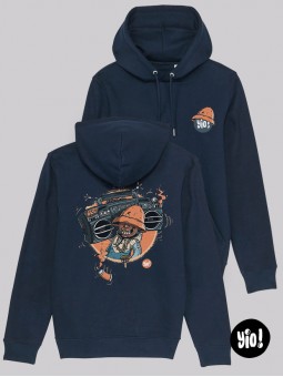 Hoodie Boombox unisexe coton bio Sweat rétro hip-hop années 80 par Yio