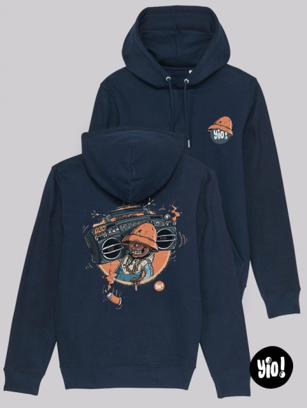 Hoodie Boombox unisexe coton bio Sweat rétro hip-hop années 80 par Yio Hoodie Boombox unisexe coton bio Sweat rétro hip-hop années 80 par Yio