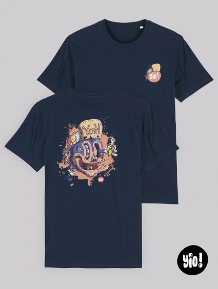 T-shirt Singe déjanté unisexe coton bio Design urbain et pop par Yio T-shirt Singe déjanté unisexe coton bio Design urbain et pop par Yio