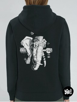 Hoodie Éléphant Punk unisexe coton bio - Sweat badass signé Yio