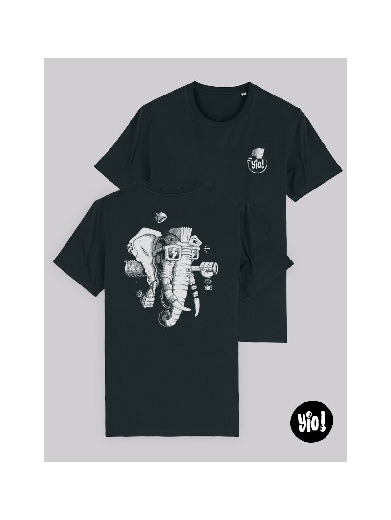 T-shirt Éléphant Punk unisexe coton bio - Illustration badass et décalée par Yio