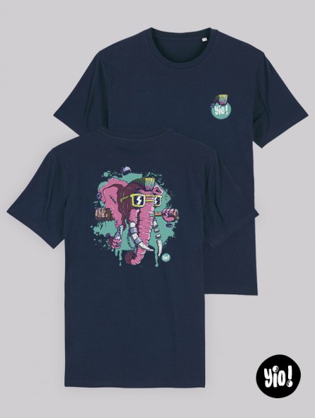 T-shirt Éléphant Punk unisexe coton bio - Illustration badass et décalée par Yio T-shirt Éléphant Punk unisexe coton bio - Illustration badass et décalée par Yio