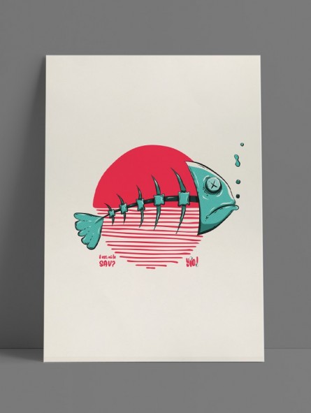 poster poisson - papier de créa - dessiné et imprimé en France poster poisson - papier de créa - dessiné et imprimé en France