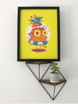 poster ananas - papier de créa - dessiné et imprimé en France