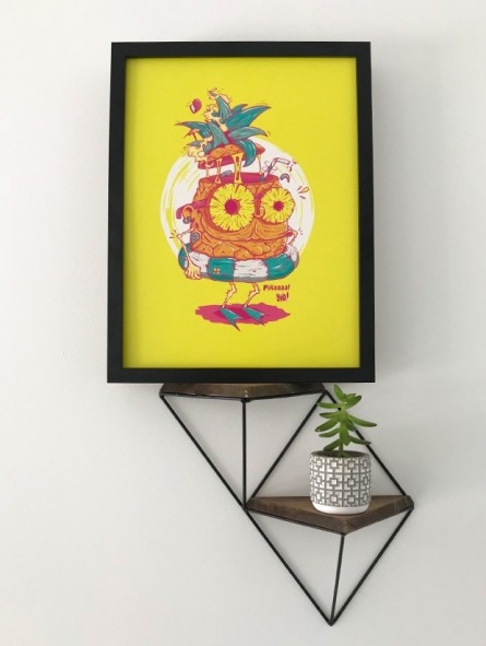 poster ananas - affiche ananas - dessiné et imprimé en France
