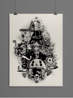 tirage d'art - yio n°1 - papier de créa - dessiné et imprimé en France