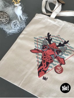 tote-bag noël - tote bag noel en coton bio - totebag dessiné et imprimé en France