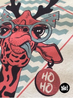 tote-bag noël - tote bag noel en coton bio - totebag dessiné et imprimé en France