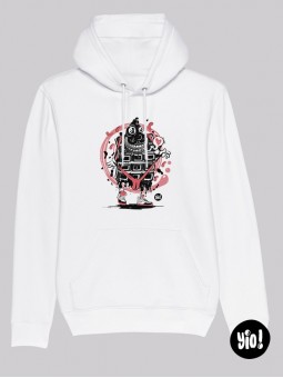 hoodie Chocolat très très chaud - blanc -  coton bio - dessiné et imprimé en France