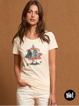 t-shirt femme super pq - naturel -  coton bio - dessiné et imprimé en France