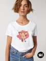 t-shirt pizza - blanc-  coton bio - dessiné et imprimé en France