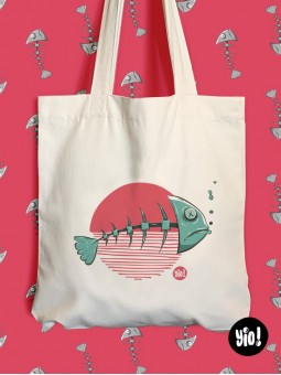 totebag poisson - coton bio - dessiné et imprimé en France