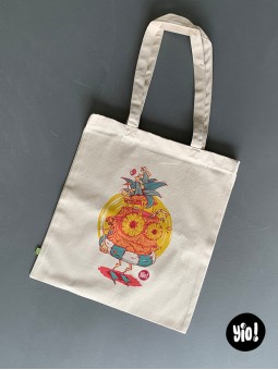 tote-bag ananas - totebag en coton bio - totebag dessiné et imprimé en France